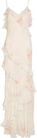 LoveShackFancy Loveshackfancy Rialto Floral-print Chiffon Maxi Slip Dress - Light Pink - 10 (UK14 / L)