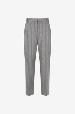 Brunello Cucinelli Nadelstreifenhose aus Wolle im Karottenschnitt