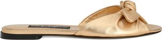 Dolce & Gabbana bow-detail leather sandals - women - Calf Leather/Lamb Skin/Goat Skin - 39.5 - Gold