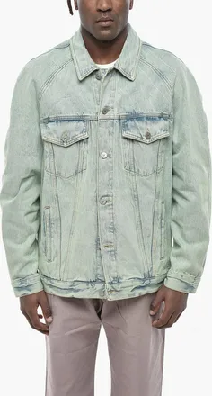 Palm Angels Denim Jacket OVERDYE With Embroidered Logo Palm Angels