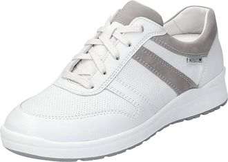 Mephisto Womens Rebeca Perf Sneaker In White Empire Bucksoft Combo