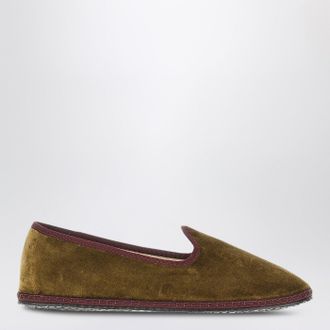 Vibi Venezia Friulane in olive green velvet