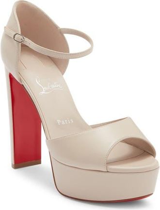 Christian Louboutin Sandaloo Platform Sandal in Pearl at Nordstrom, Size 10.5Us