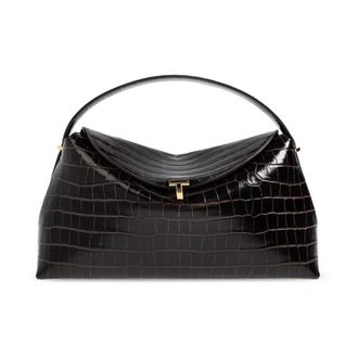 Toteme T-Lock Handbag - female - Tot&ecirc;Me - Handbags - Brown - ONE SIZE - Bags