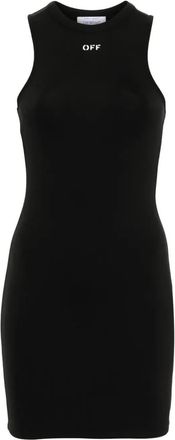 Off-white Sleek Rowing Form Fitting Polyamide Mini Dress