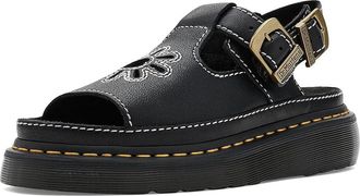 Dr. Martens Dunnet Flower Womens Dress Sandals Black : UK 8 (US Womens 10) M, Suede