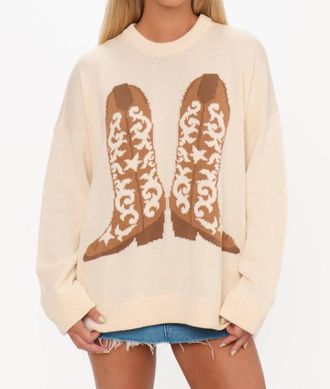 Show me your Mumu Stay Awhile Sweater In Cowboy Boots
