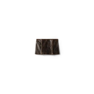 Miu Miu Waxed Suede Miniskirt, Woman, Dark Brown, Size 42