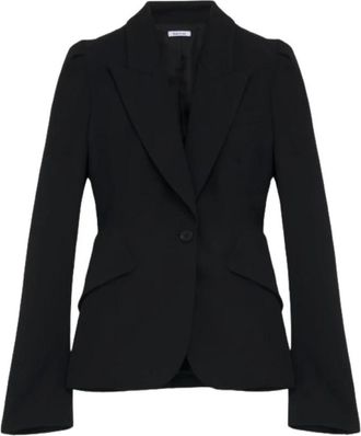 Alexander McQueen Single-breasted jas - Dames - Blazers - Zwart - S - Wol - Jassen