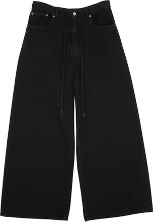 Maison Margiela Wide Leg Jeans met Tailleband - Dames - Loose Fit Jeans - Zwart - W25 - Katoen - Jeans