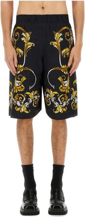 Versace Jeans Couture Outline Barocco Shorts - Heren - Korte Broeken - Zwart - XL - Korte Broeken