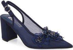 Lady Couture Ballroom Pointed Toe Slingback Pump in Navy at Nordstrom Rack, Size 11