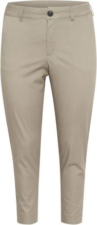 Kaffe Curve Olifantenhuid Chino Cropped Broek - Dames - Chinos - Beige - 5XL - Broeken