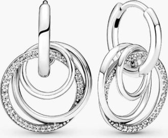 Pandora Encircled Sterling Silver Hoop Earrings