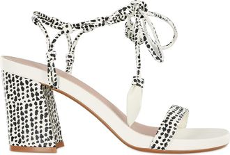 Mia Womens Speckled Block Heel In White/black