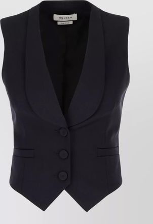 Alexander McQueen sleeveless jacket shawl lapel welt pockets