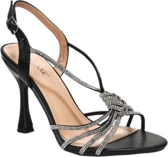 Generic Elegant Rhinestone Strappy Heels - Womens High Heel Sandals for Party, Weddings, Special Events & Evening Wear Shoes (Black, UK Footwear Size System, 