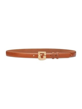 Gerard Darel Le Lauren Slim Leather Belt in Camel at Nordstrom, Size Medium