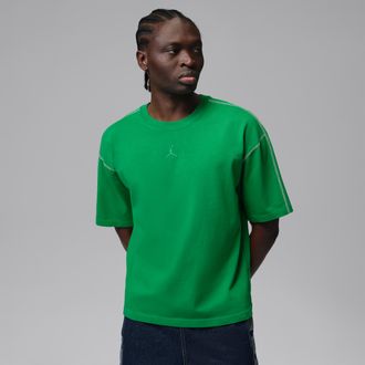 Nike Jordan Mens Jordan Flight Heavyweight Short-Sleeve Top in Green | IF1911-310