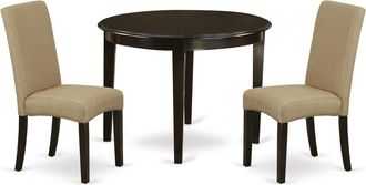 East West Furniture Dining Room Set Cappuccino, BODR3-CAP-03