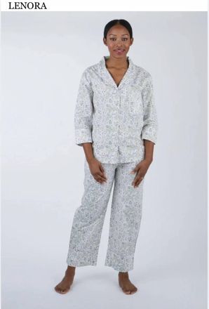 Lenora Emmie Button-Front And Drawstring Waist Pajama In Floral