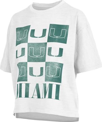 Pressbox Womens Pressbox White Miami Hurricanes Motley Crew Andy Waist Length Oversized T-Shirt at Nordstrom, Size X-Large