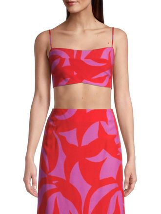 Cala de la Cruz Virginia Cropped Top In Gammimagenta