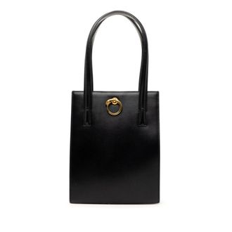 Cartier Black Leather Shoulder Bag Tote Bag (Pre-Owned)