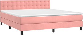 vidaXL Vidaxl - Cama Box Spring Con Colch&oacute;n Terciopelo Rosa 180x200 Cm