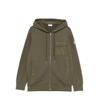 Moncler Zip-throughs, male, Green, S, Zip Up Hoodie