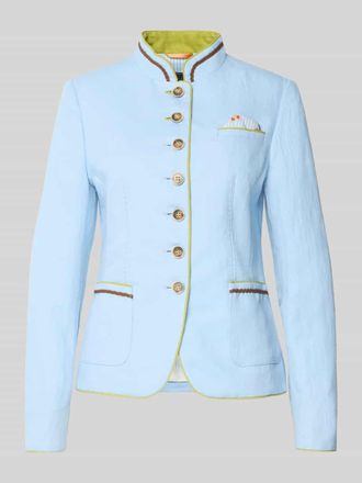 White Label Slim Fit Blazer aus Leinen-Baumwoll-Mix in Bleu, Gr&ouml;&szlig;e 34