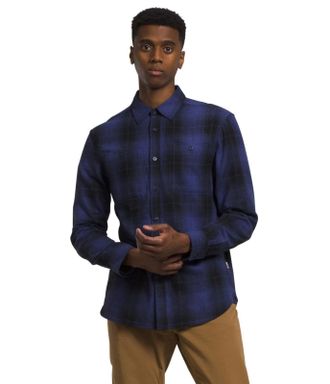 The North Face Arroyo Flannel Shirt Mens Purple Plaid Button Up UPS1319
