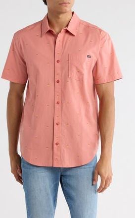 Billabong Fletch Relaxed Fit Short Sleeve Button-Up Shirt in Dusty Pink at Nordstrom Rack, Size Xx-Large
