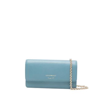 Emporio Armani Wallets & Cardholders, female, Blue, Size: ONE SIZE Leather Wallet On Chain