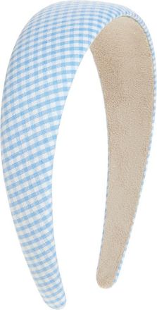 Tasha Padded Plaid Headband in Blue at Nordstrom