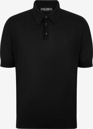 Dolce & Gabbana Seiden-Strick-Polohemd Signature DG