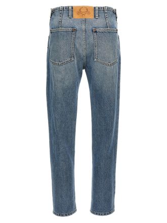 Moschino Womens Blue Cotton Straight-Leg Jeans Clothing