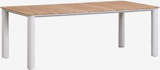 Sklum Mesa de jardín rectangular en aluminio y madera de teca Sirka SKLUM