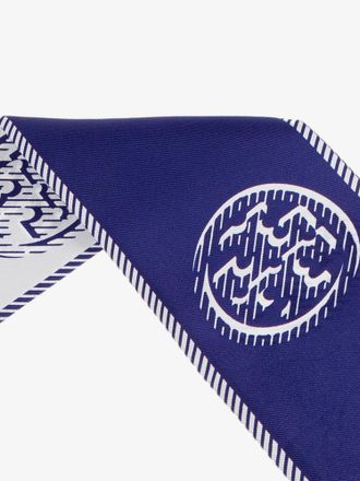 Tory Burch Medallion Logo Silk Necktie - Navy