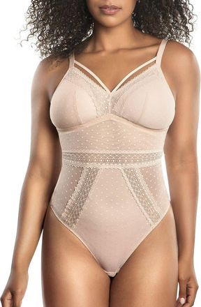 Affinitas Mia Wire-Free Full Bust Bodysuit in Cameo Rose at Nordstrom, Size Xx-Large