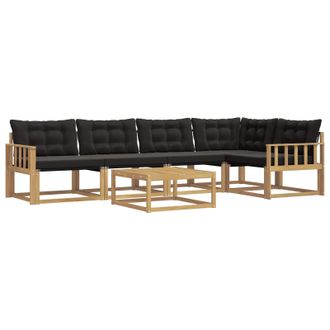 vidaXL Conjunto De Sof&aacute;s De Exterior 6 Pcs Blanco Y Negro Vidaxl