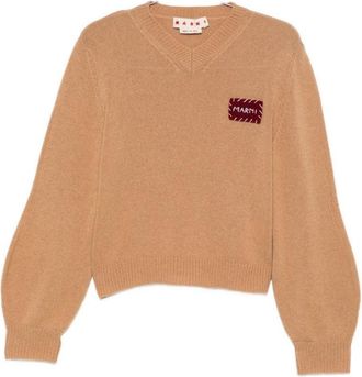 Marni Cashmere Knit Sweater With V-Neckline
