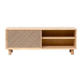 Naan Furniture Mueble de TV 1 puerta de madera natural de celos&iacute;a 120cm Sin barnizar