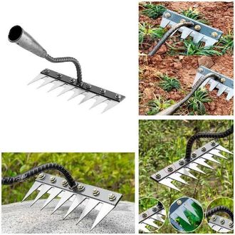 OEM Rastrillo De Acero Al Carbono Para Desherbar, Rastrillo De Metal Resistente Para Jard&iacute;n, Rastrillo De Hierro Para Desherbar, Rastrillo Para Jardiner&iacute;a