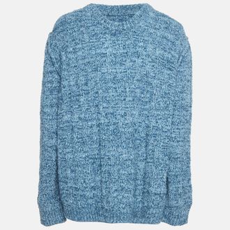 Maison Margiela Maison Margiela Blue Textured Knit Oversized Sweater