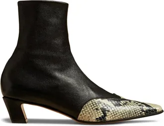 Khaite Schoenen, Dames, Zwart, 38 1/2 EU, Leer, Nevada Enkellaars