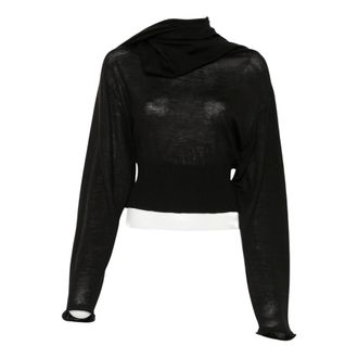 Rick Owens Truien & Vesten, Dames, Zwart, S, Kasjmier, Sjaaltoop