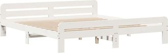 vidaXL Bed Frame without Mattress White 200x200 cm Solid Wood Pine Vidaxl