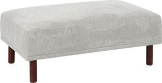 Beliani Beliani - Pouf tortora rettangolare grigio chiaro con gambe in in legno di gomma verniciato Holt