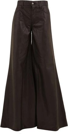 Cycle Asia Mid Rise Wide Leg Flared Jeans - Dames - Wijde Broeken - Bruin - W31 - Leer - Broeken